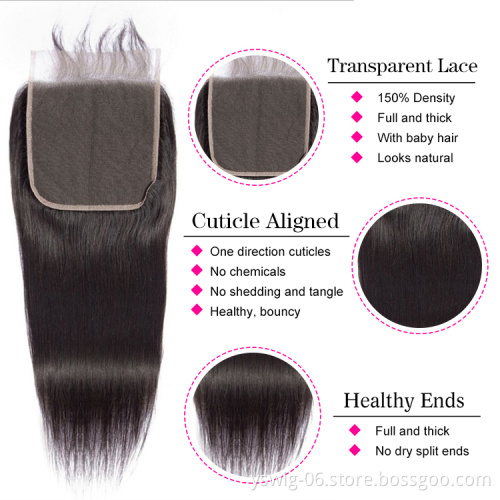 Virgin Cuticle Aligned Hair Hot Sale Transparent 5x5 HD Lace Closure 10A Grade Wholesale Virgin Hair